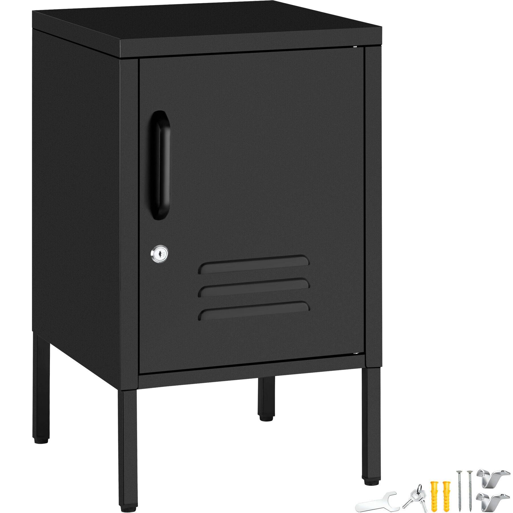 nattduksbord i stål med låsbar dörr Baker