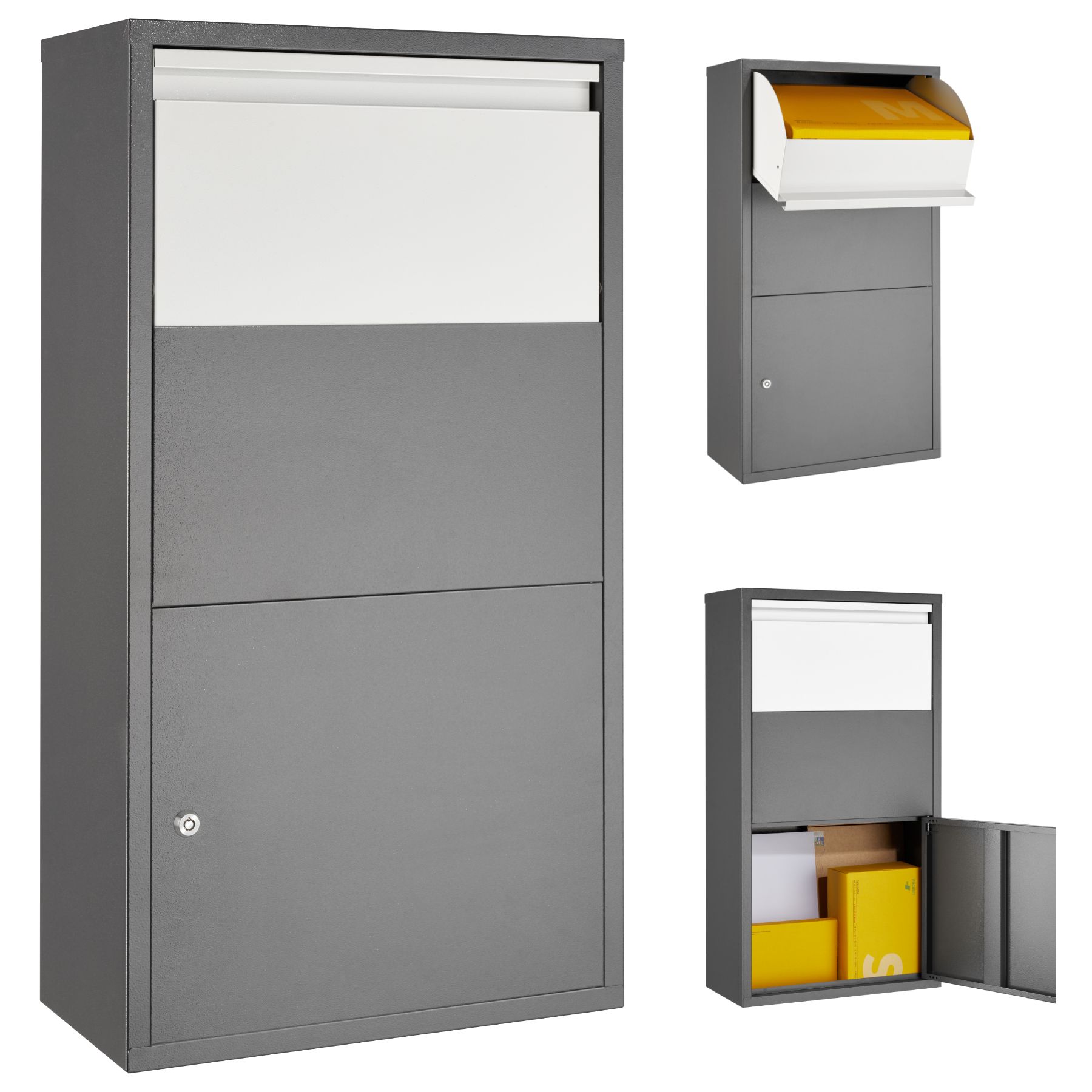 Postlåda Paketbox Fortress, med integrerat returförhinder, Cylinderlås ...