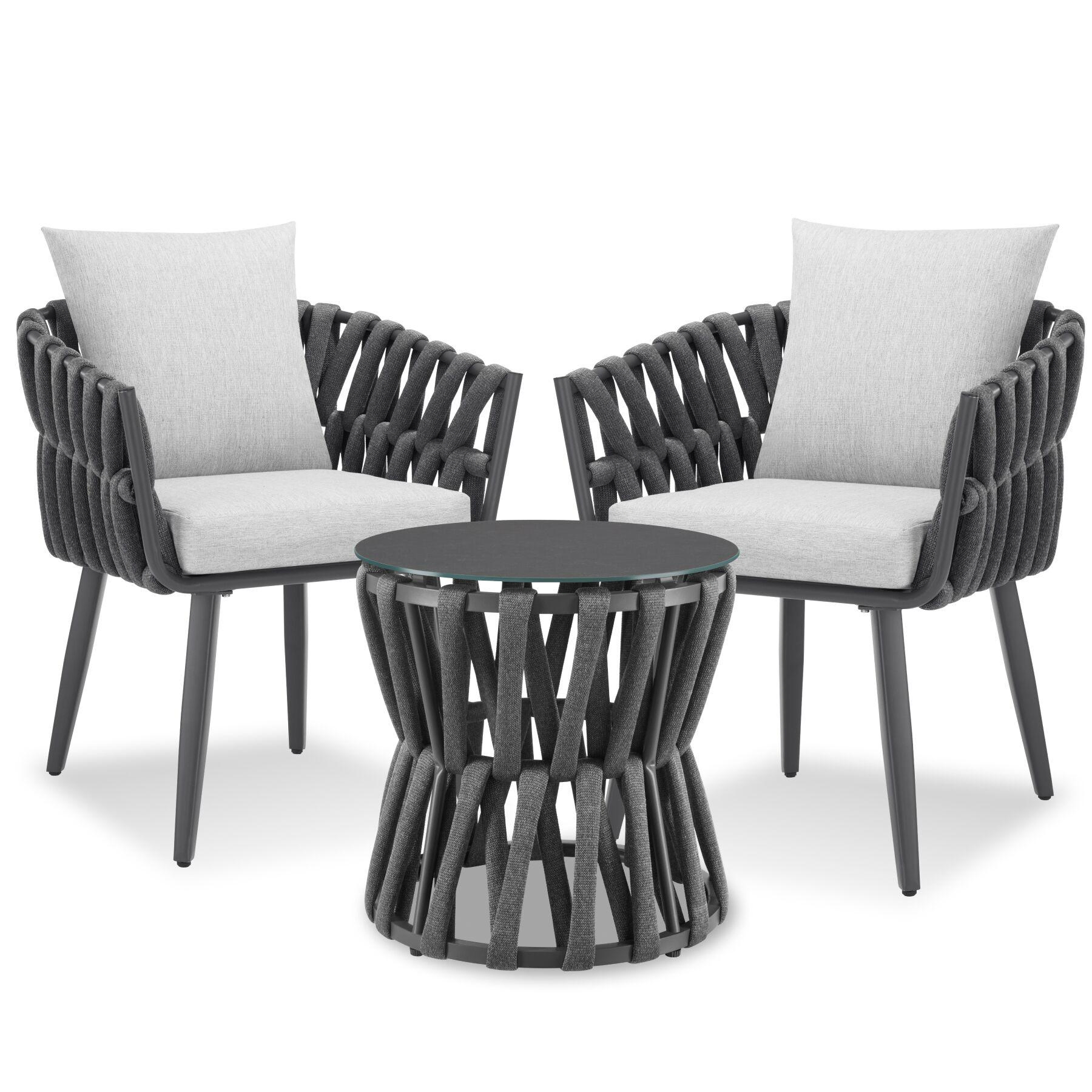 Set Lugano i repdesign, aluminiumstativ, skruvbara ben