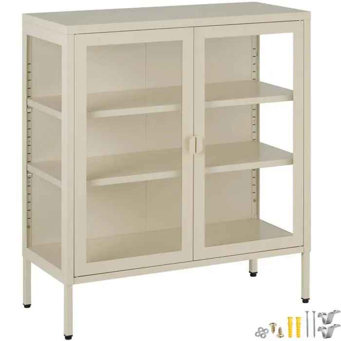 Vitrinskåp i metall med glassdörrar Baker