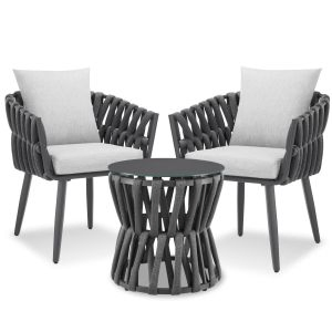 Set Lugano i repdesign, aluminiumstativ, skruvbara ben