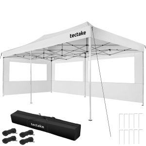 F&auml;llbar paviljong Viola 3x6 m, aluminium, 3 sidopaneler