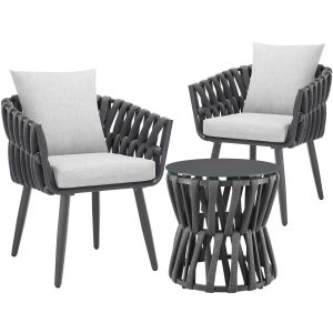 Set Lugano i repdesign, aluminiumstativ, skruvbara ben