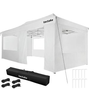 F&auml;llbar paviljong Viola 3x6 m, aluminium, 6 sidopaneler