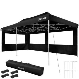 F&auml;llbar paviljong Viola 3x6 m, aluminium, 3 sidopaneler