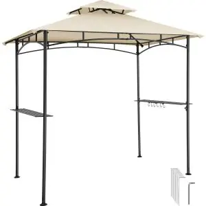 Grillpaviljong Maracaibo, v&auml;derbest&auml;ndig, vindskydd, 2 hyllor